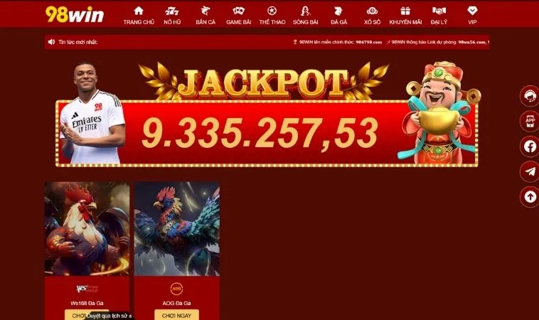 Đá Gà 98WIN: Bí Quyết Thắng Lớn Tại Sới Gà Trực Tuyến 1 Sảnh đá gà 98WIN thiết kế giao diện đẹp, chuyên nghiệp