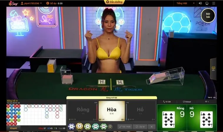 Tìm Hiểu Trò Chơi Dragon Tiger Tại 98WIN: Chinh Phục Thắng Lớn 2 Giao diện chơi Dragon Tiger tại 98WIN