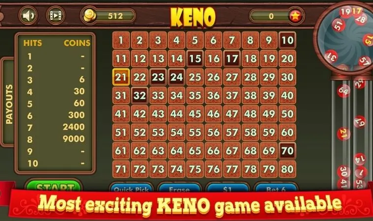 Hướng Dẫn Cách Chơi Game Nhanh Keno Tại 98WIN Thắng Lớn 2 Giao diện chơi game nhanh Keno tại 98WIN